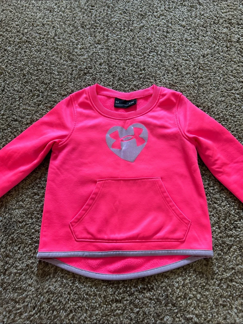 Under Armour Girls Neon Pink Top with Light Pink Leggings Pajama Set
